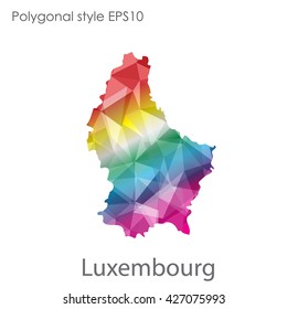 Luxembourg map in geometric polygonal style.Abstract gems triangle,modern design background.