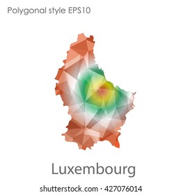 Luxembourg map in geometric polygonal style.Abstract gems triangle,modern design background.