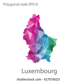 Luxembourg map in geometric polygonal style.Abstract gems triangle,modern design background.