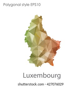 Luxembourg map in geometric polygonal style.Abstract gems triangle,modern design background.