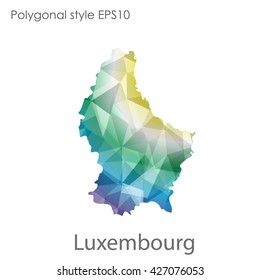 Luxembourg map in geometric polygonal style.Abstract gems triangle,modern design background.
