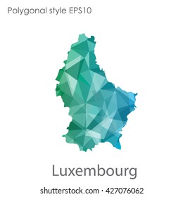 Luxembourg map in geometric polygonal style.Abstract gems triangle,modern design background.