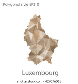 Luxembourg map in geometric polygonal style.Abstract gems triangle,modern design background.