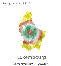 Luxembourg map in geometric polygonal style.Abstract gems triangle,modern design background.