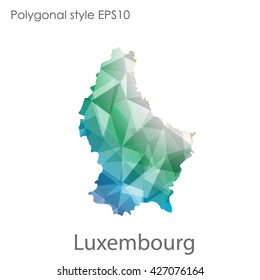Luxembourg map in geometric polygonal style.Abstract gems triangle,modern design background.