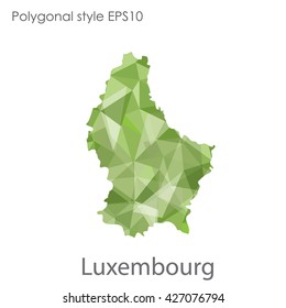 Luxembourg map in geometric polygonal style.Abstract gems triangle,modern design background.