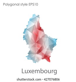 Luxembourg map in geometric polygonal style.Abstract gems triangle,modern design background.