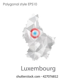 Luxembourg map in geometric polygonal style.Abstract gems triangle,modern design background.