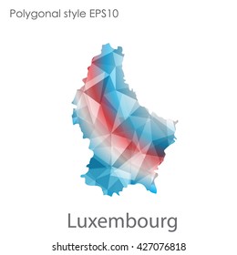 Luxembourg map in geometric polygonal style.Abstract gems triangle,modern design background.