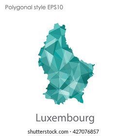 Luxembourg map in geometric polygonal style.Abstract gems triangle,modern design background.