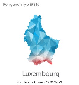 Luxembourg map in geometric polygonal style.Abstract gems triangle,modern design background.