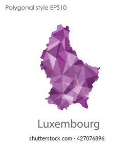 Luxembourg map in geometric polygonal style.Abstract gems triangle,modern design background.