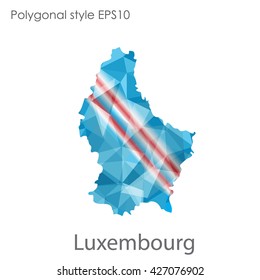 Luxembourg map in geometric polygonal style.Abstract gems triangle,modern design background.