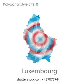 Luxembourg map in geometric polygonal style.Abstract gems triangle,modern design background.
