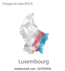 Luxembourg map in geometric polygonal style.Abstract gems triangle,modern design background.
