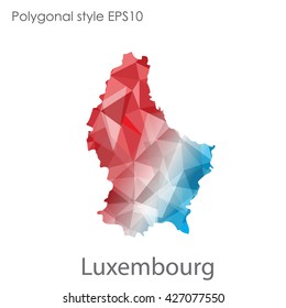 Luxembourg map in geometric polygonal style.Abstract gems triangle,modern design background.