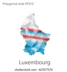 Luxembourg map in geometric polygonal style.Abstract gems triangle,modern design background.