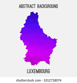 Luxembourg map in geometric polygonal,mosaic style.Abstract tessellation,modern design background,low poly. Vector illustration.