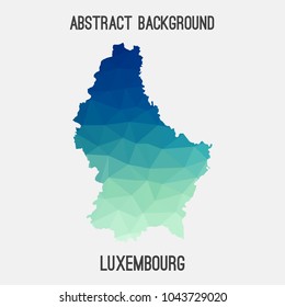 Luxembourg map in geometric polygonal,mosaic style.Abstract tessellation,modern design background,low poly. Geometric cover, mockup. Vector illustration.