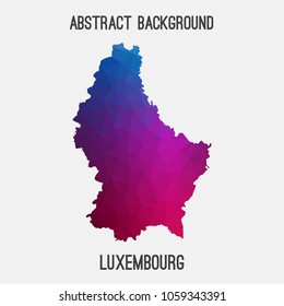 Luxembourg map in geometric polygonal,mosaic style.Abstract tessellation,modern design background,low poly. Geometric cover, mockup. Vector illustration.