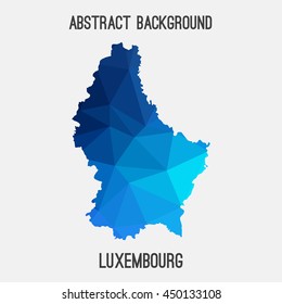 Luxembourg map in geometric polygonal,mosaic style.Abstract tessellation,modern design background,low poly. Vector illustration.