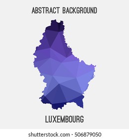 Luxembourg map in geometric polygonal,mosaic style.Abstract tessellation,modern design background,low poly. Vector illustration.