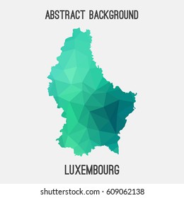 Luxembourg map in geometric polygonal,mosaic style.Abstract tessellation,modern design background,low poly. Vector illustration.