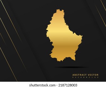 Luxembourg map of gold gradient style vector Illustration.