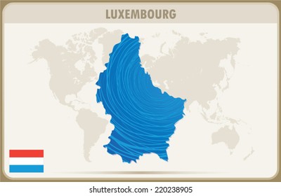  LUXEMBOURG  map graphic, Vector.