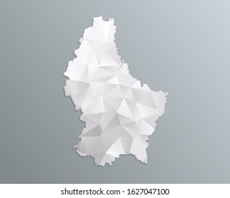 Luxembourg map gray in polygonal style on dark background. isolated vector illustration eps 10.
