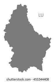 Luxembourg Map grey