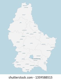Luxembourg map - highly detailed vector illustration