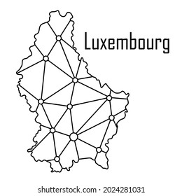 Luxembourg map icon, vector illustration in black on a white background.