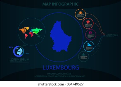 luxembourg map infographic