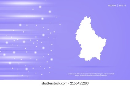 Luxembourg map isolated on purple background. Vector Illustration.