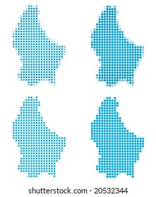 Luxembourg map mosaic set. Isolated on white background.