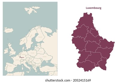 Luxembourg Map Neighboring Countries European 260nw 2052415169 