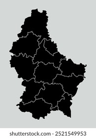 luxembourg map with regions isolated on white background. Map of luxembourg. Vector illustration
