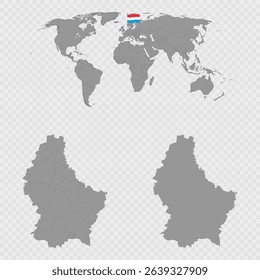 Luxembourg Map Set with World Location.