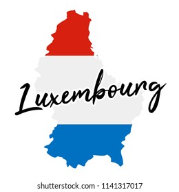 Luxembourg Map Silhouette Flag Button Vector Art Design Patriotic Symbol