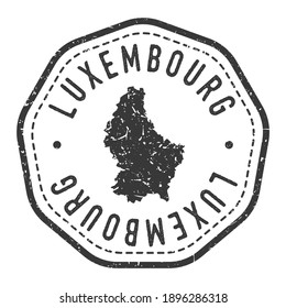 Luxembourg Map Stamp Retro Postmark. Silhouette Postal Passport. Seal Round Vector Icon. Badge Vintage Postage Design.