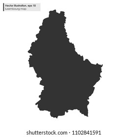 luxembourg map vector flat illustration on white background