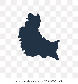 Luxembourg map vector icon isolated on transparent background, Luxembourg map transparency concept can be used web and mobile