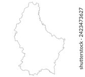 Luxembourg map. Map of Luxembourg in white color