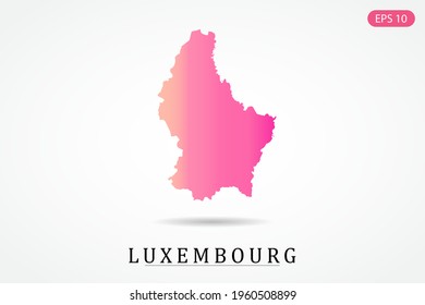 Luxembourg Map - World Map International vector template with Pink gradient color isolated on white background - Vector illustration eps 10