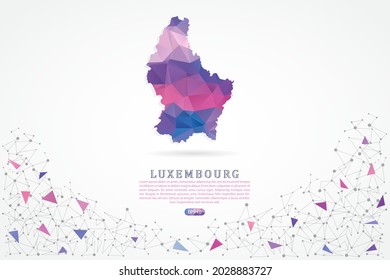 Mapa de Luxemburgo - Mapa Mundial Plantilla vectorial internacional con gradiente de color rosa polígono aislado en fondo blanco para educación, sitio web, banner, infografía - Ilustración vectorial eps 10