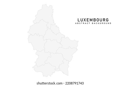 Mapa de Luxemburgo - Mapa mundial Modelo vectorial internacional con alto nivel de detalle que incluye el color gris y la línea gris aislados en fondo blanco para el diseño - Ilustración vectorial eps 10