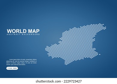 Luxembourg Map - World map International vector template with isometric top and white pixel, grid, grunge, halftone style isolated on blue background for design, web - Vector illustration eps 10