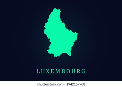 Luxembourg Map - World map vector template with green color gradient isolated on dark background - Vector illustration eps 10