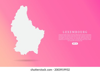 Mapa de Luxemburgo - Plantilla de vector de mapa mundial con color blanco 3d sobre fondo gradiente rosado para infografía - Pos de ilustración del vector 10